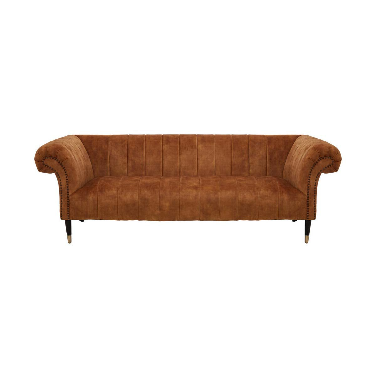 Siena Three Seat Gold Velvet Sofa
