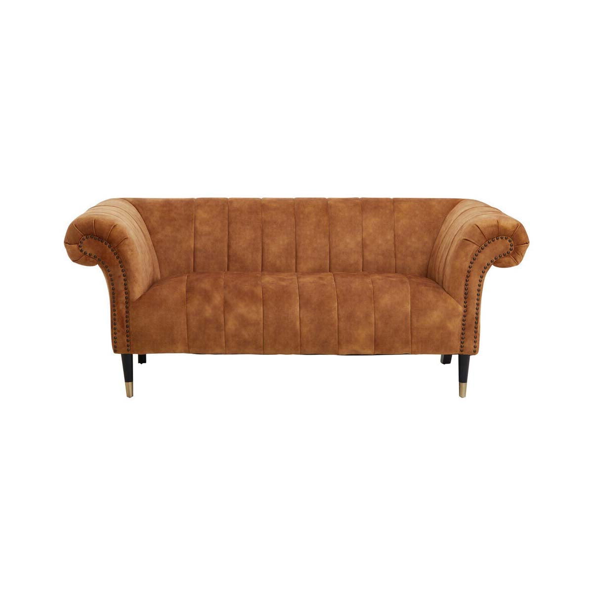 Siena Two Seat Gold Velvet Sofa
