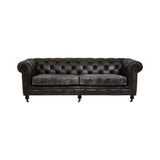 Hoxton Ebony Leather Sofa