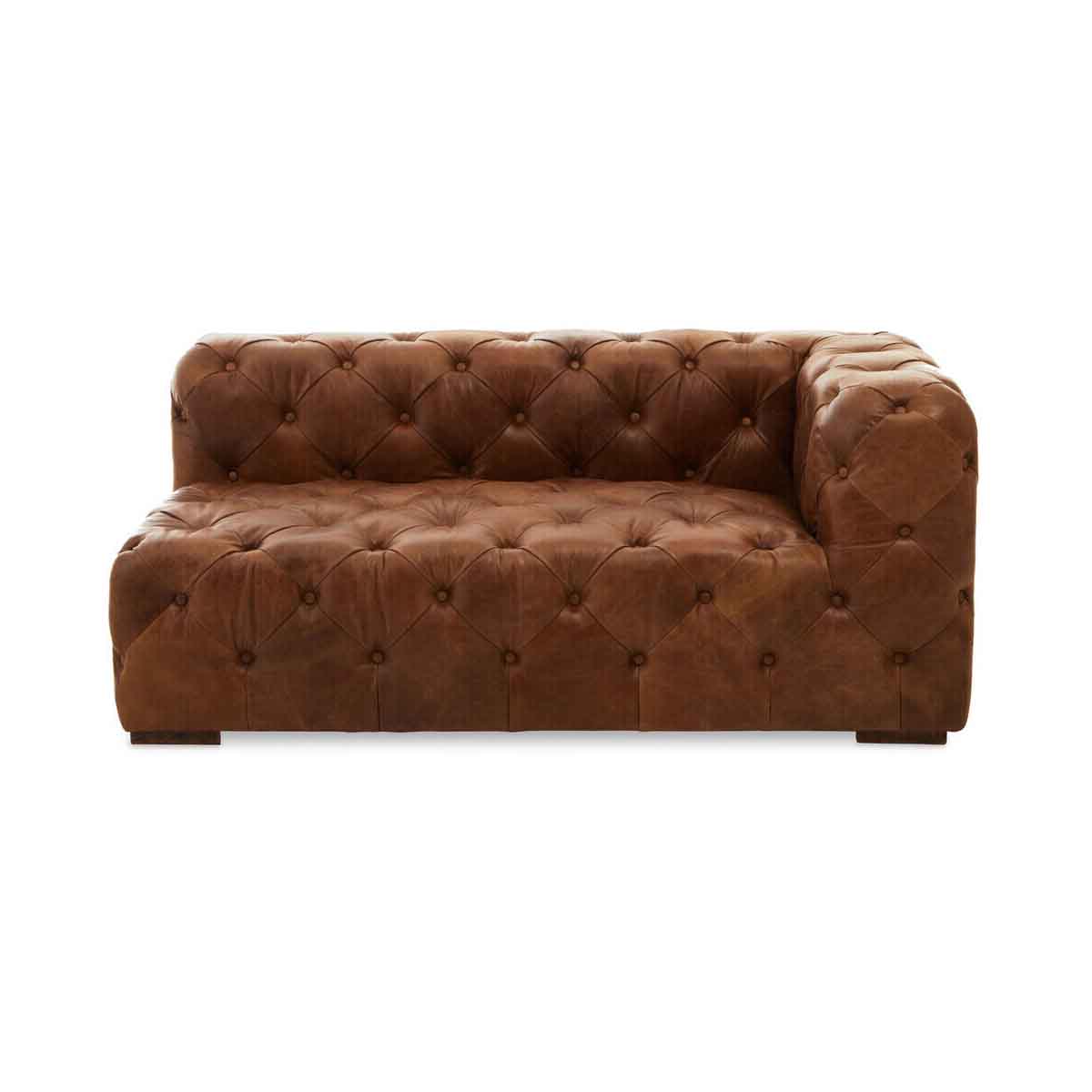Hoxton Tufted Leather Left Arm Sofa