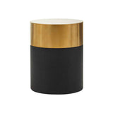 Cardoba Round Black Shagreen Effect Side Table and Stool