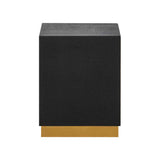 Cardoba Square Black Shagreen Effect Side Table and Stool