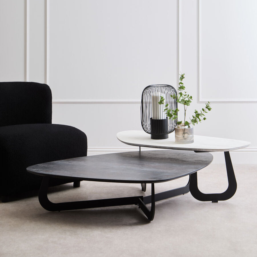 Imperia 2 Tier Large Asymmetrical Ceramic Coffee Table