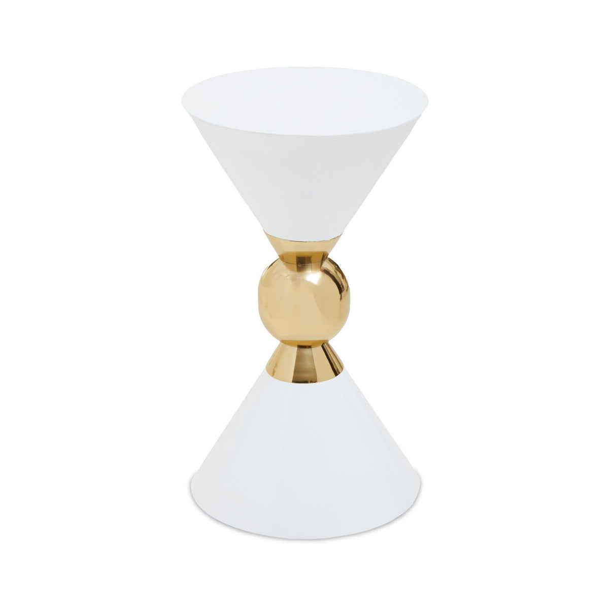 Jaipur White And Gold Finish Side Table