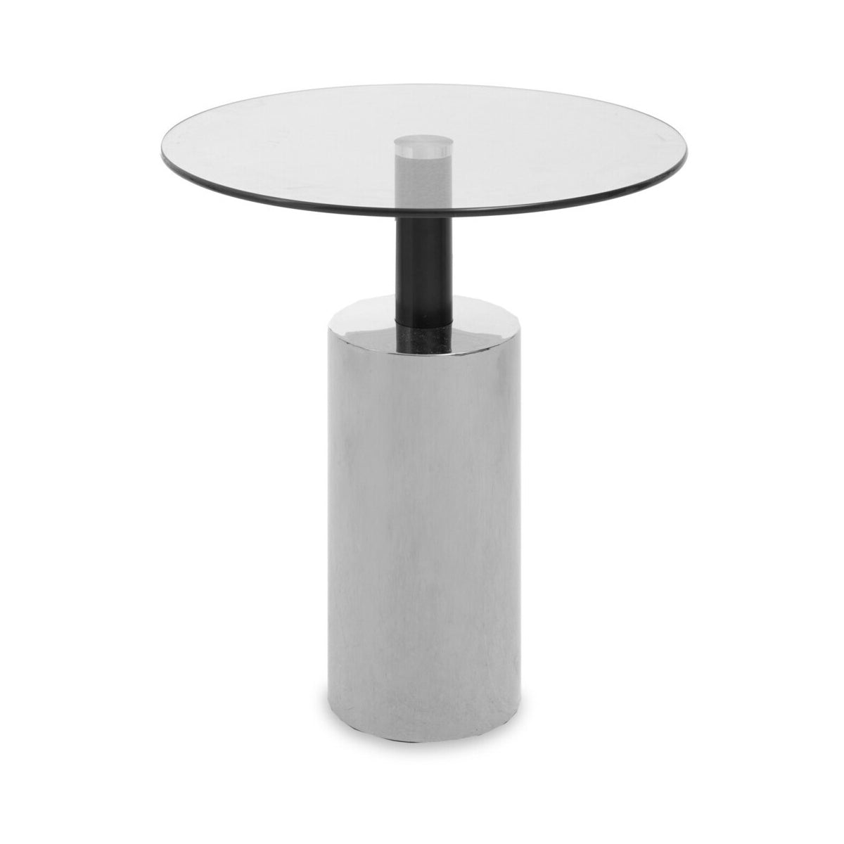 Oria Clear Glass Top and Silver Base Side Table