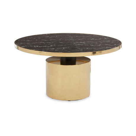 Oria Black Marble Effect Gold Base Coffee Table