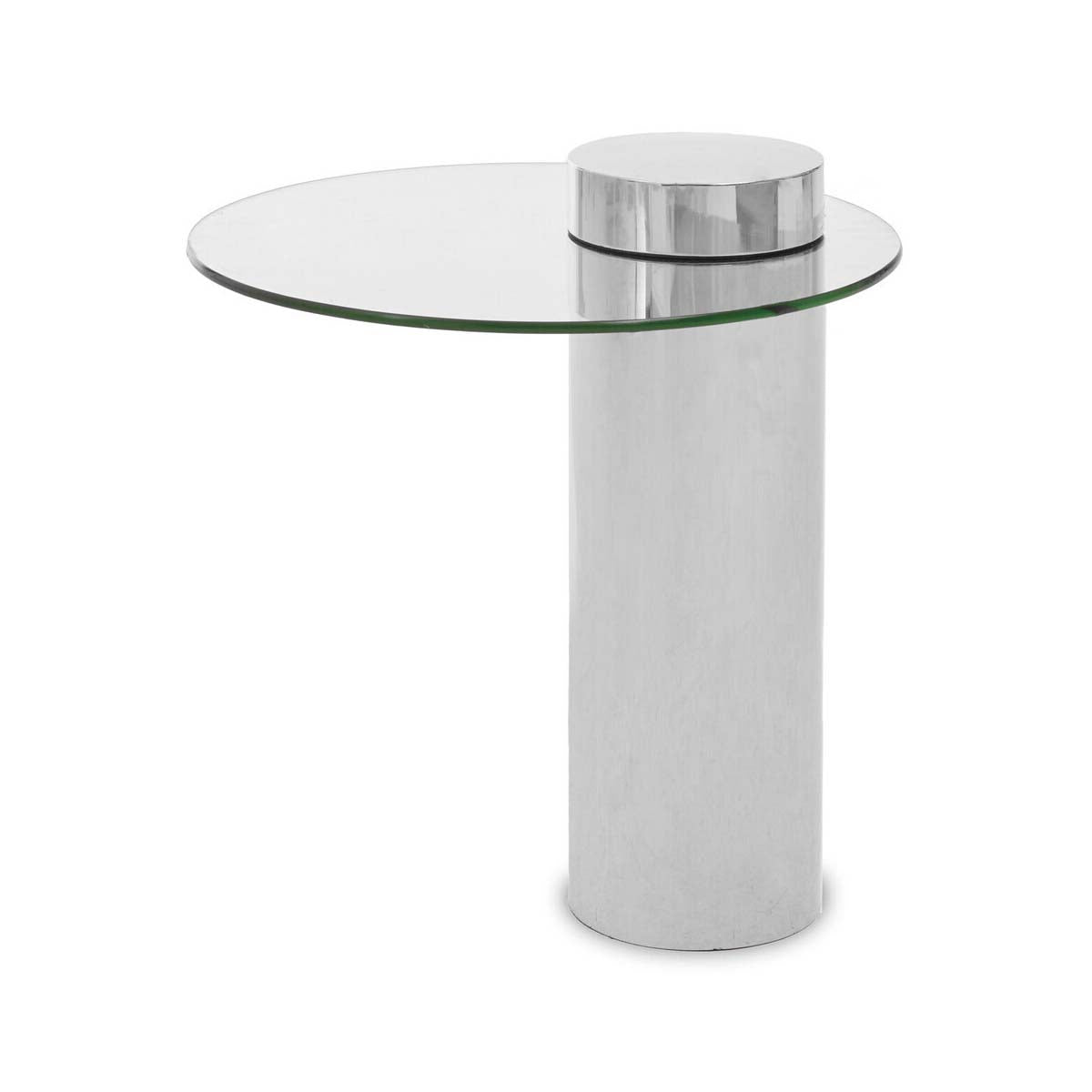 Oria Clear Glass Silver Base Side Table