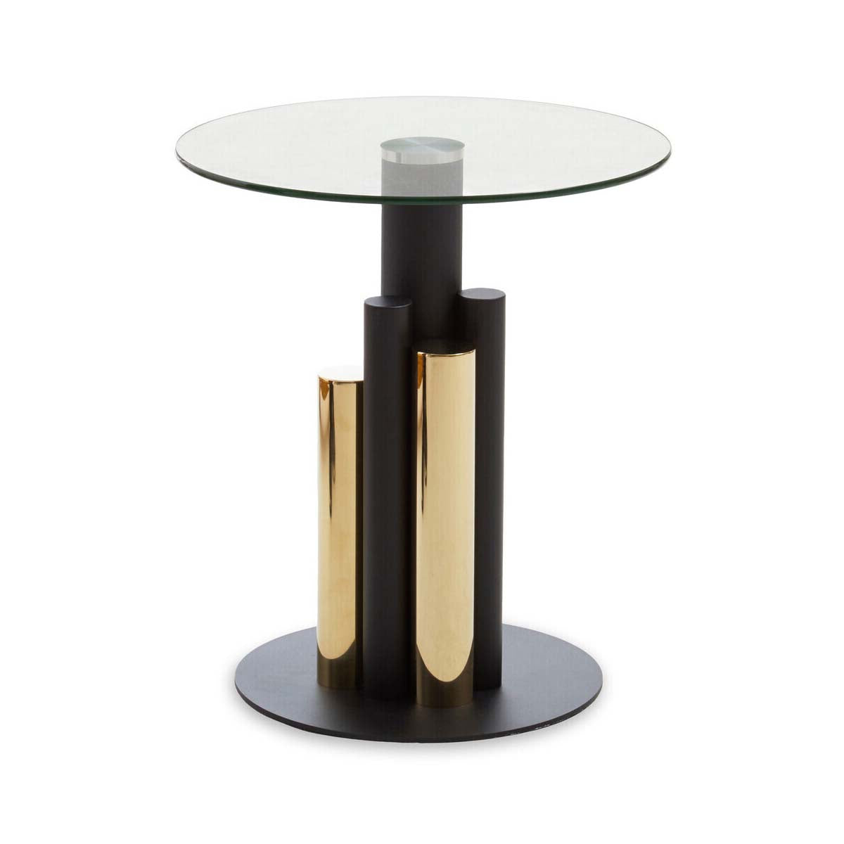 Oria Glass Gold And Black Base Side Table