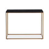 Varana Black Marble Top Console Table With Gold Iron Frame
