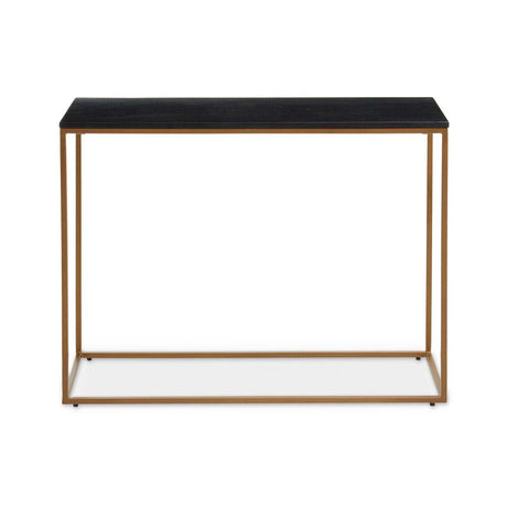 Varana Black Marble Top Console Table With Gold Iron Frame