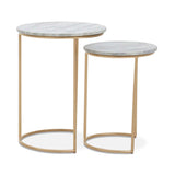 Mandoli Nest Of 2 Natural Marble Side Table