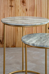 Mandoli Nest Of 2 Natural Marble Side Table