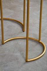 Mandoli Nest Of 2 Natural Marble Side Table