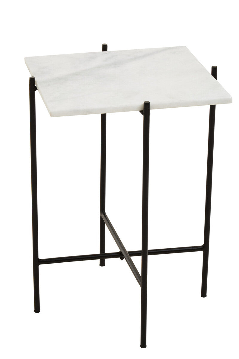 Mandoli White Marble Side Table