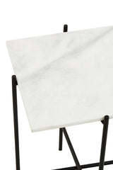 Mandoli White Marble Side Table