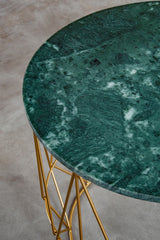 Mandoli Green Side Table With Gold Frame