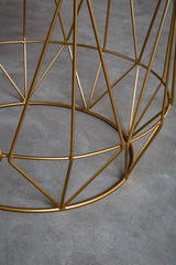 Mandoli Green Side Table With Gold Frame