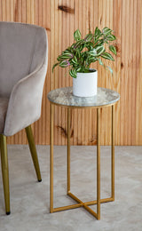Mandoli Natural Marble Side Table