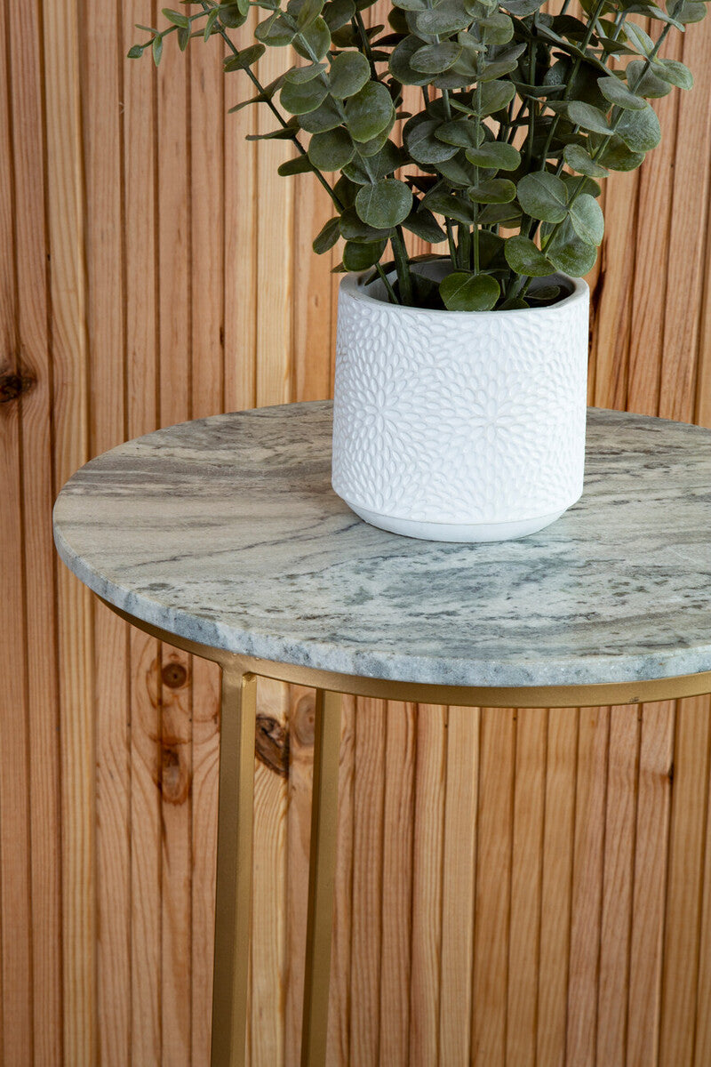 Mandoli Natural Marble Side Table