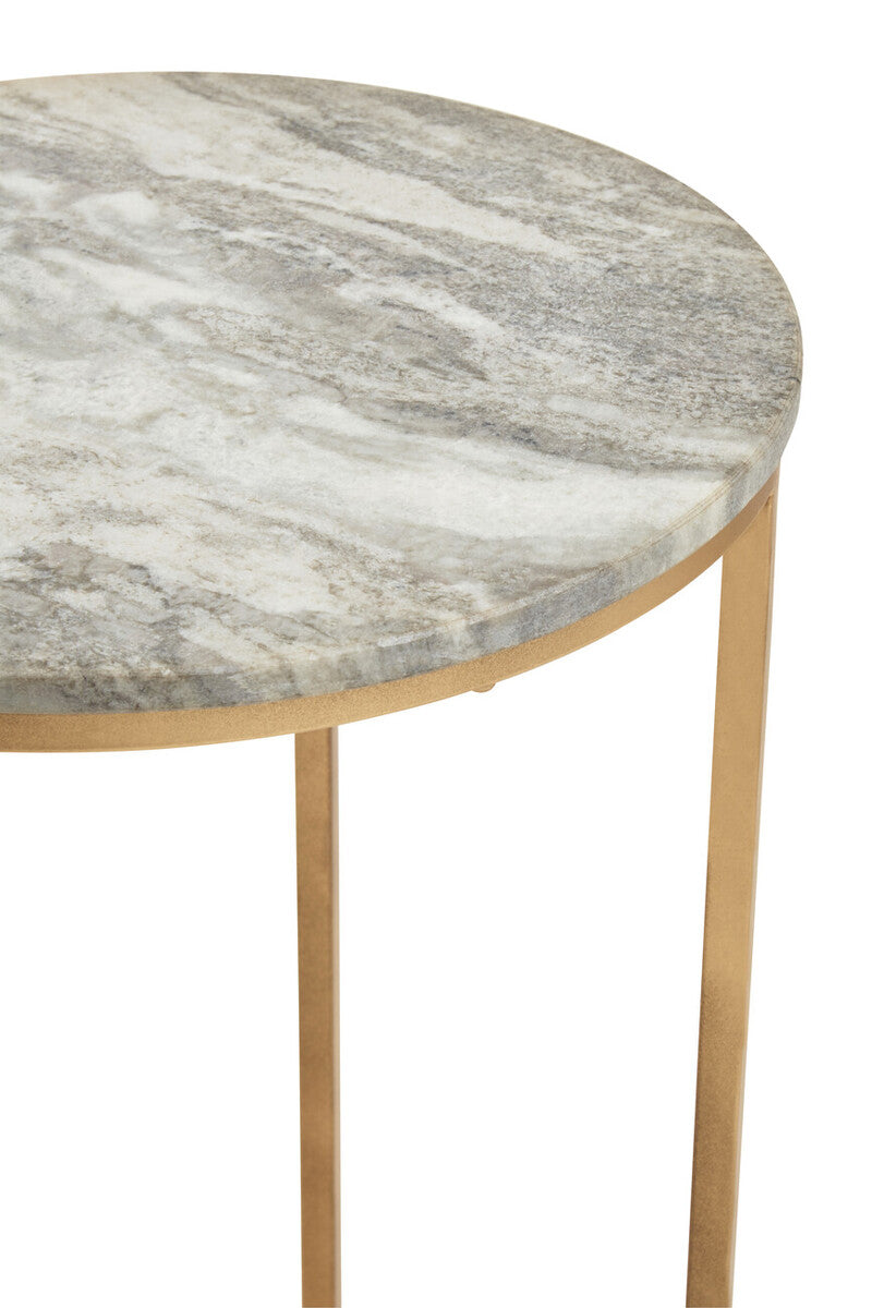 Mandoli Natural Marble Side Table