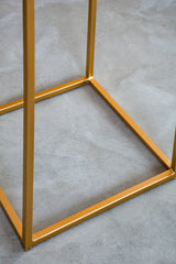 Mandoli Nest Of 2 White Marble Top Square Side Tables