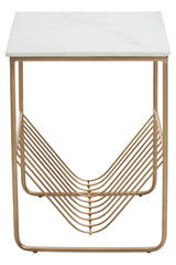 Mandoli White Marble Rack Side Table