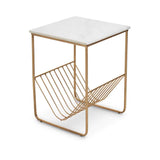 Mandoli White Marble Rack Side Table