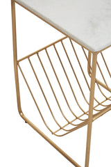 Mandoli White Marble Rack Side Table