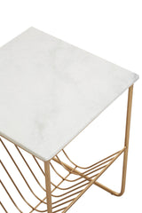 Mandoli White Marble Rack Side Table