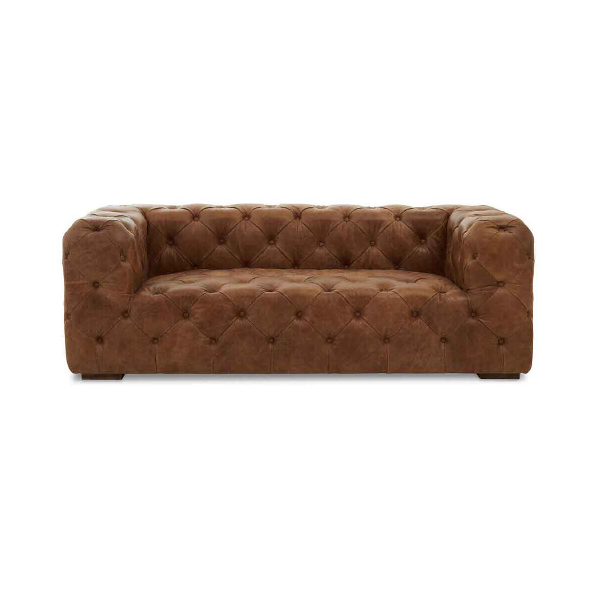 Hoxton Three Seat Tufted Leather Sofa