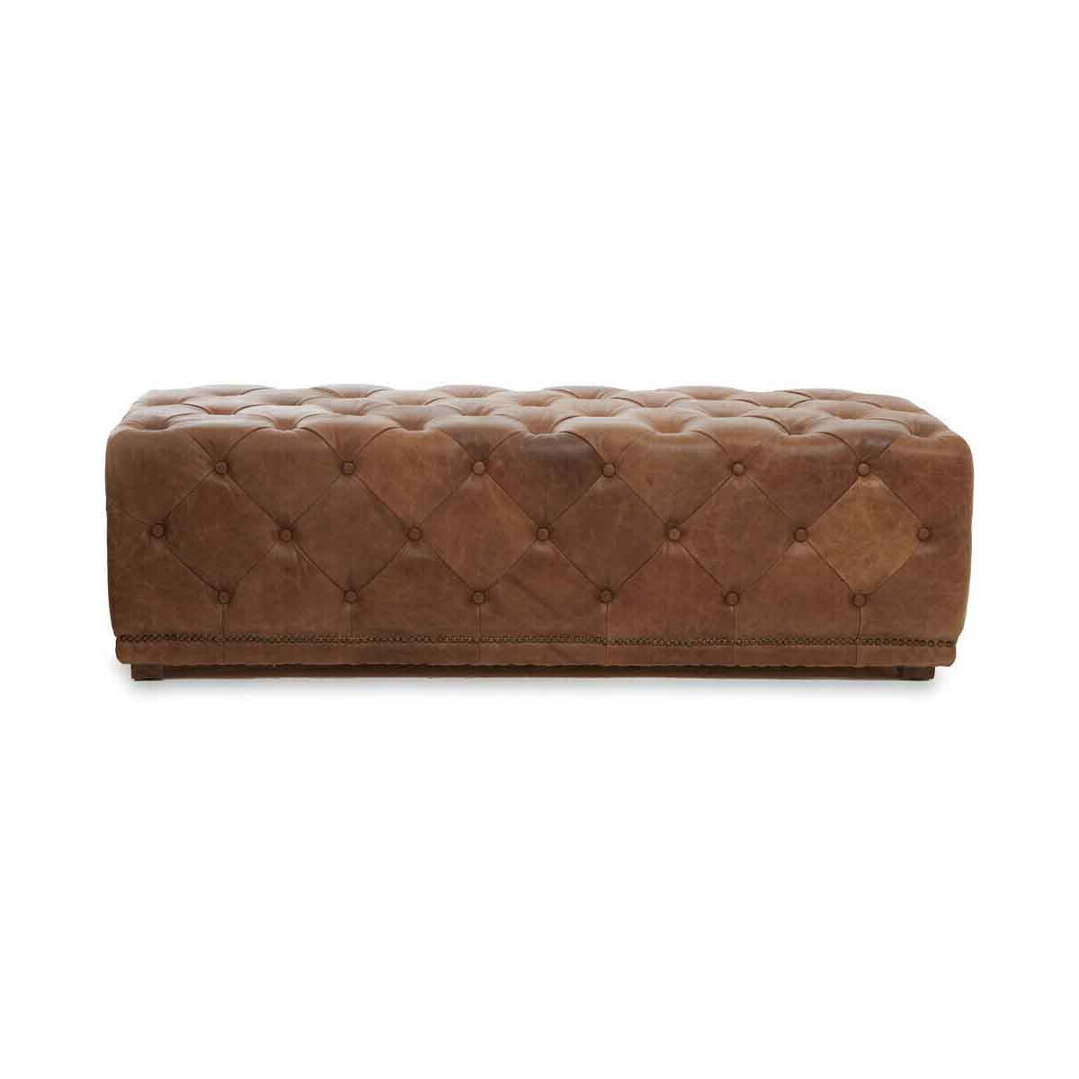 Hoxton Tufted Leather Rectangle Ottoman