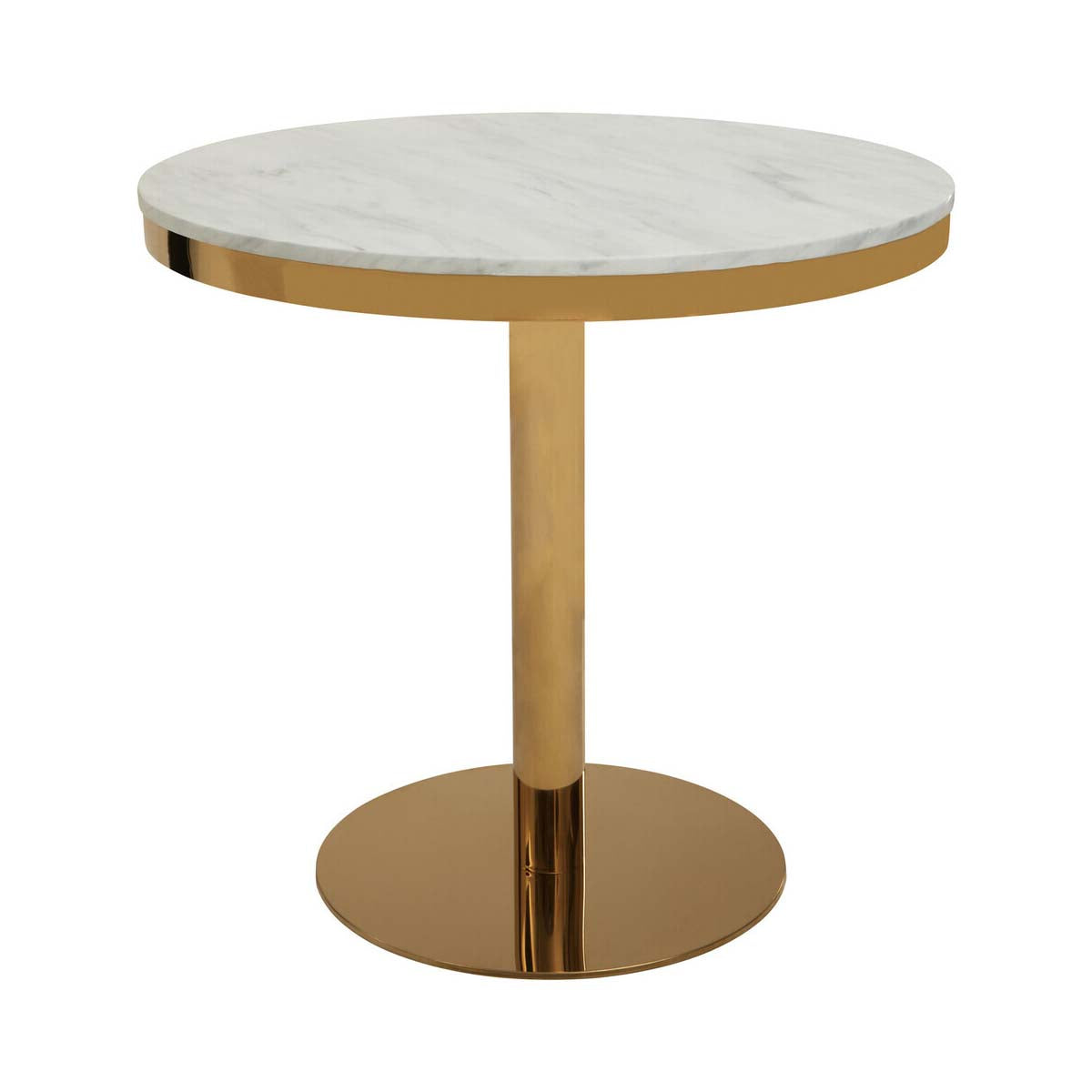 Azalea Round Marble Dining Table With Gold Base
