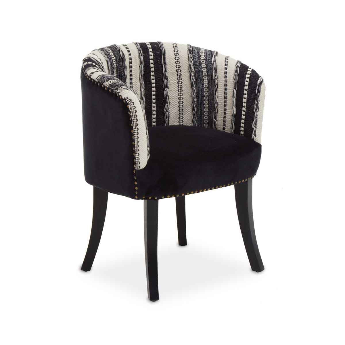 Cefena Black and White Chair