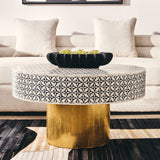 Fusion Round Coffee Table With Gold Base