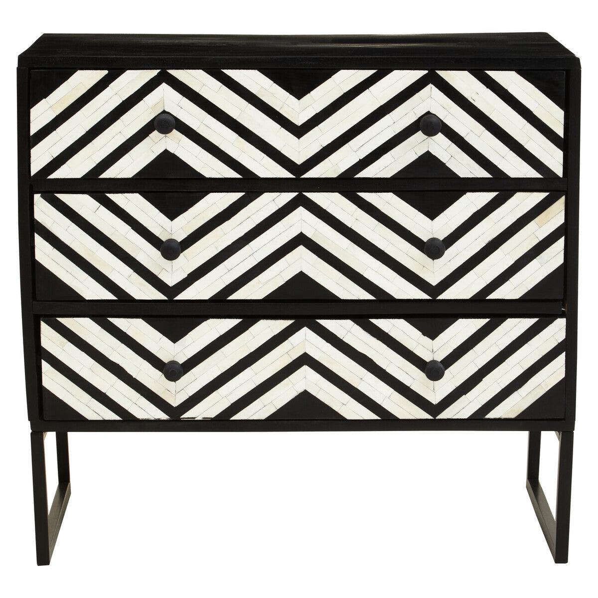 Fusion Three Drawer Chest with Bone Inlay