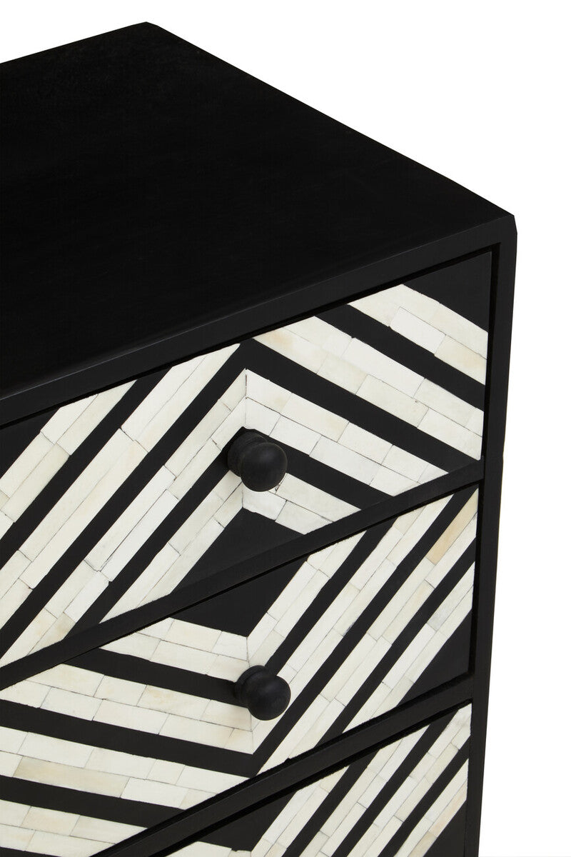 Fusion Three Drawer Chest with Bone Inlay