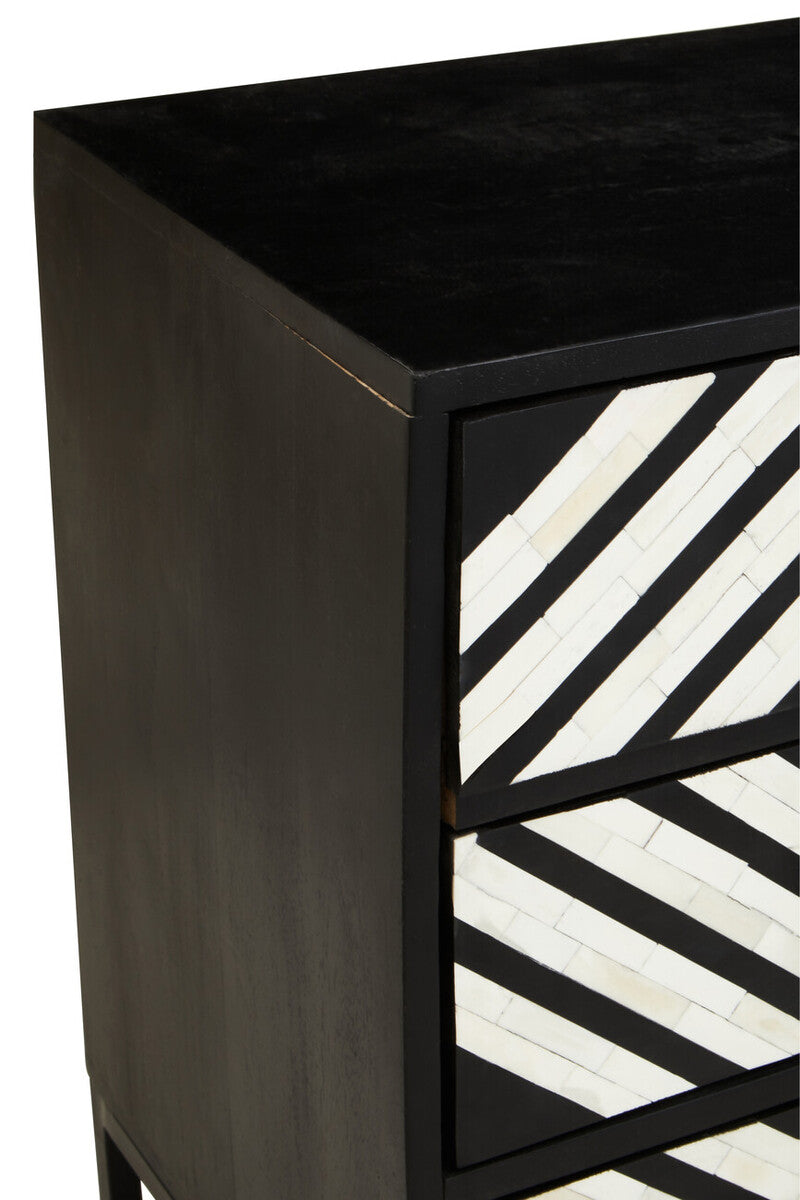 Fusion Three Drawer Chest with Bone Inlay