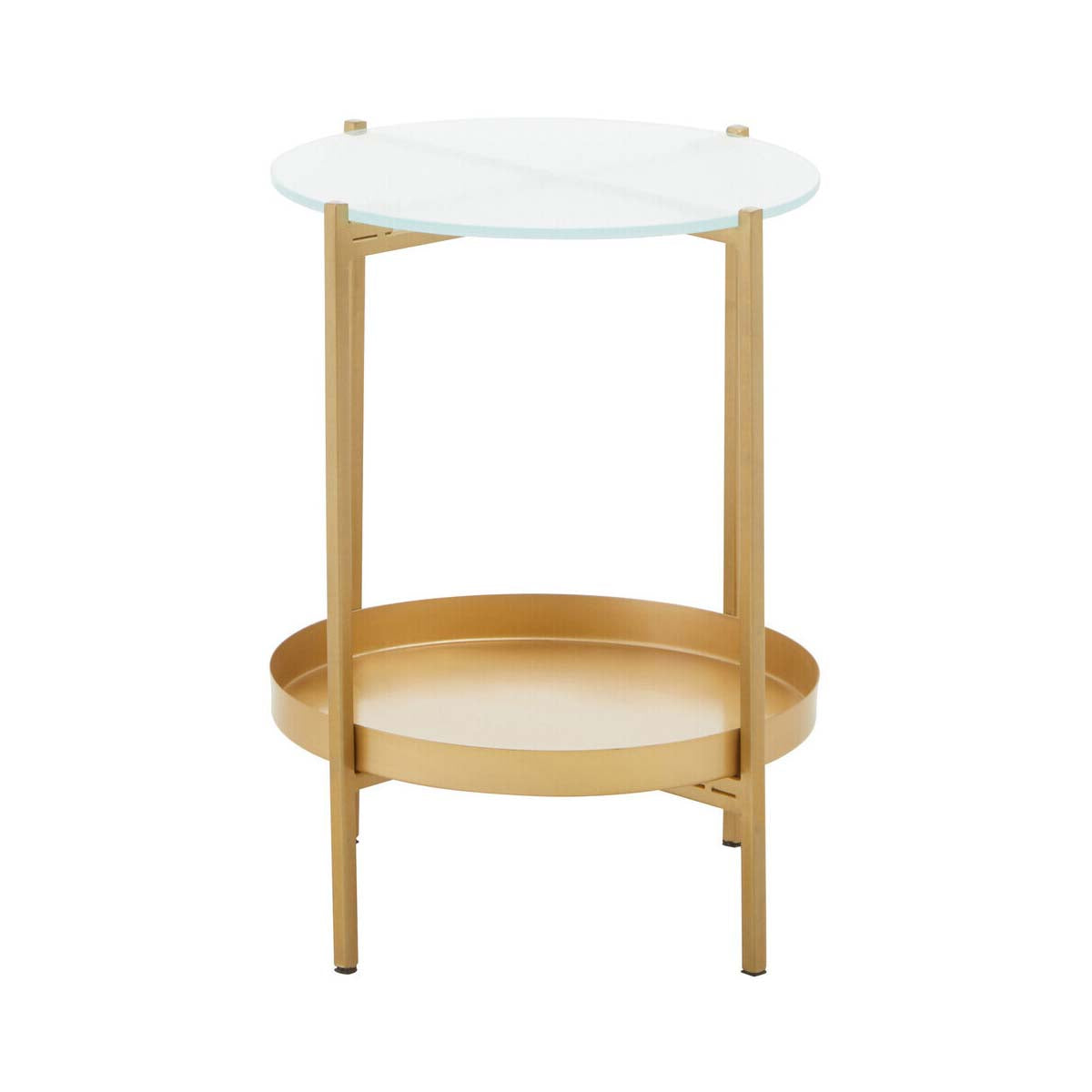 Pali Two Tier Glass And Iron Side Table