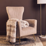 Zamora Mink Velvet Accent Chair With Gold Finish Legs