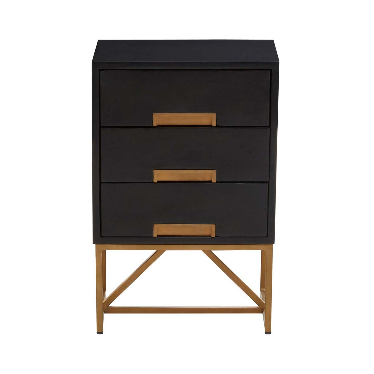Kochi Black Side Table with 3 Drawers