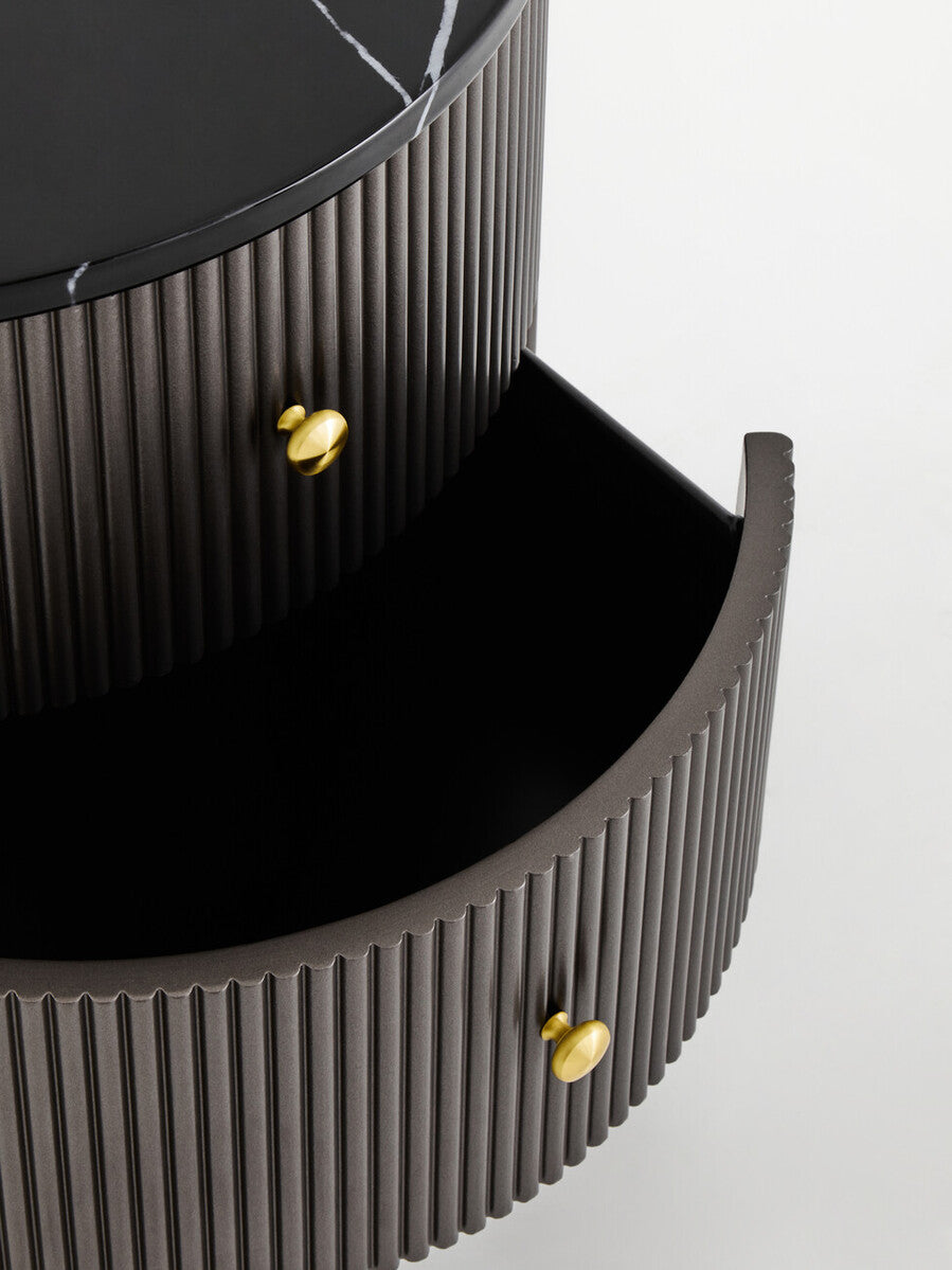 Dervio Two Drawer Marble Top Chest