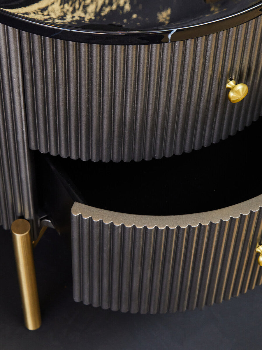 Dervio Two Drawer Marble Top Chest