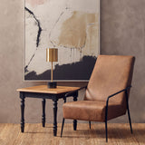 Hoxton Brown Leather Chair With Tapered Back.