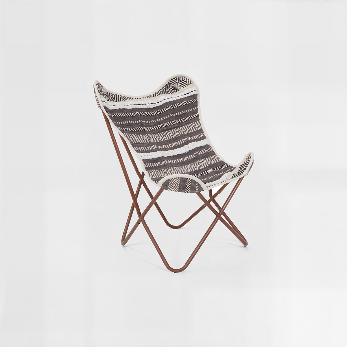 Cefena Grey And White Butterfly Chair