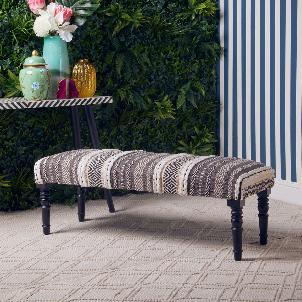 Cefena Grey And White Bench