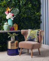 Cefena Mink Velvet and Natural Linen Chair