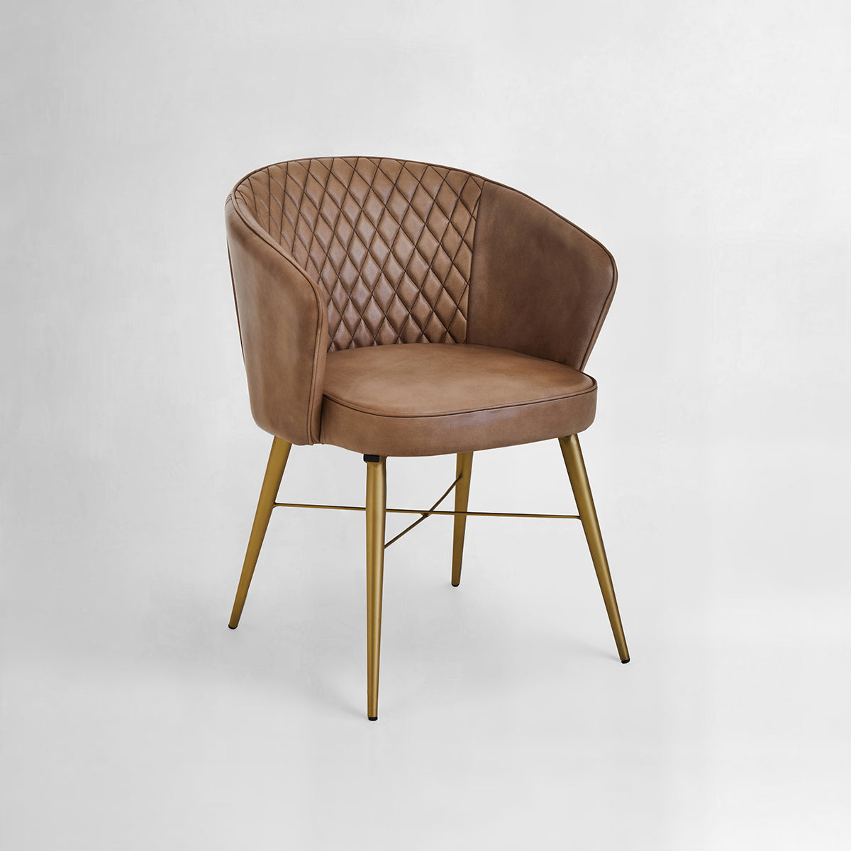 Buffalo Grey Leather Chair With Gold Finish Legs