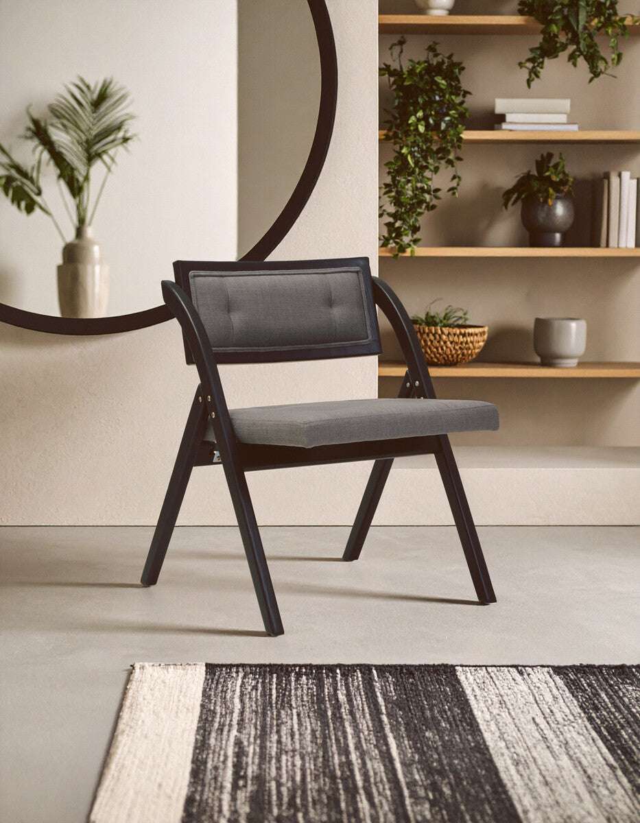Cebu Grey and Black Elm Wood Folding Chair