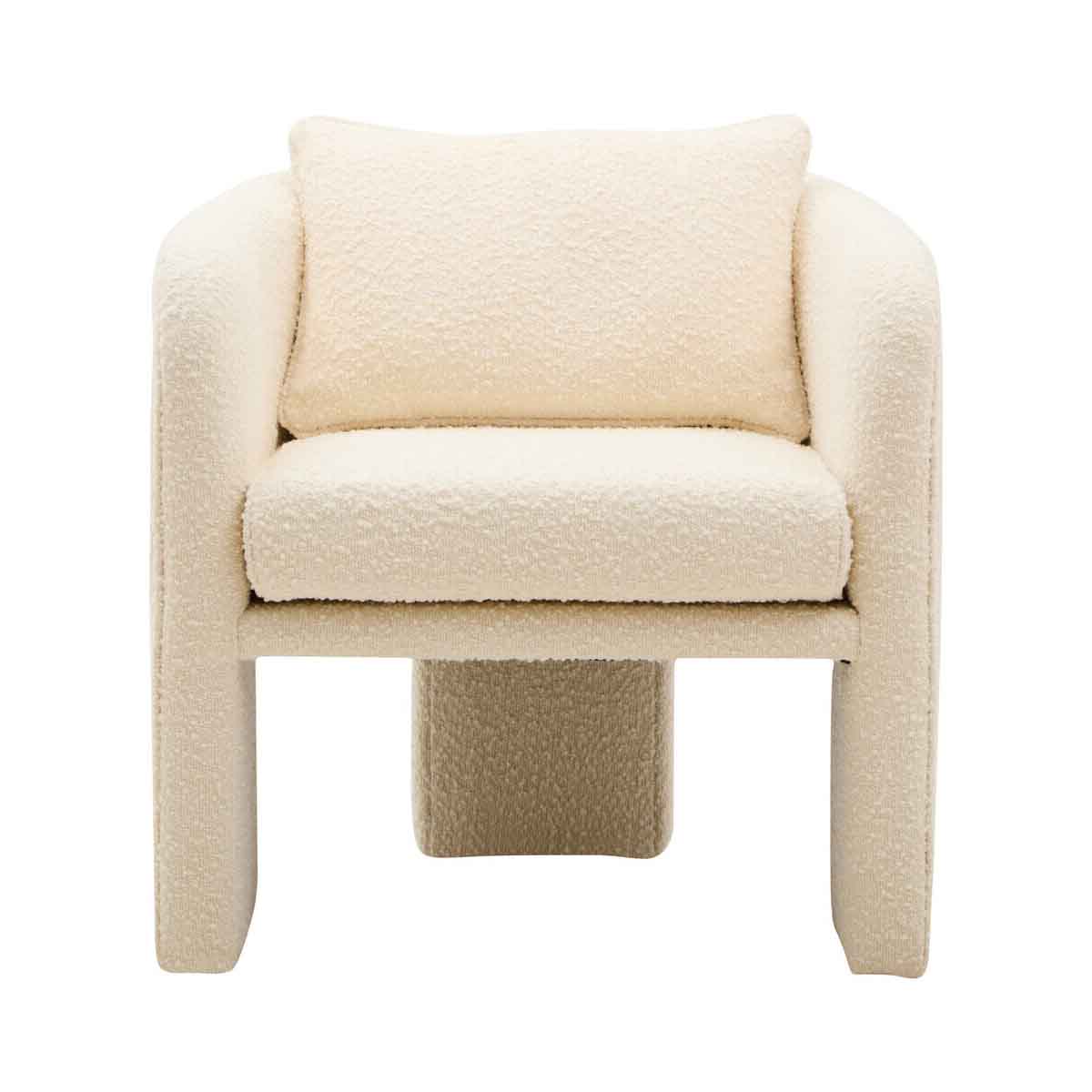 Ozzero Ivory Boucle Fabric Armchair