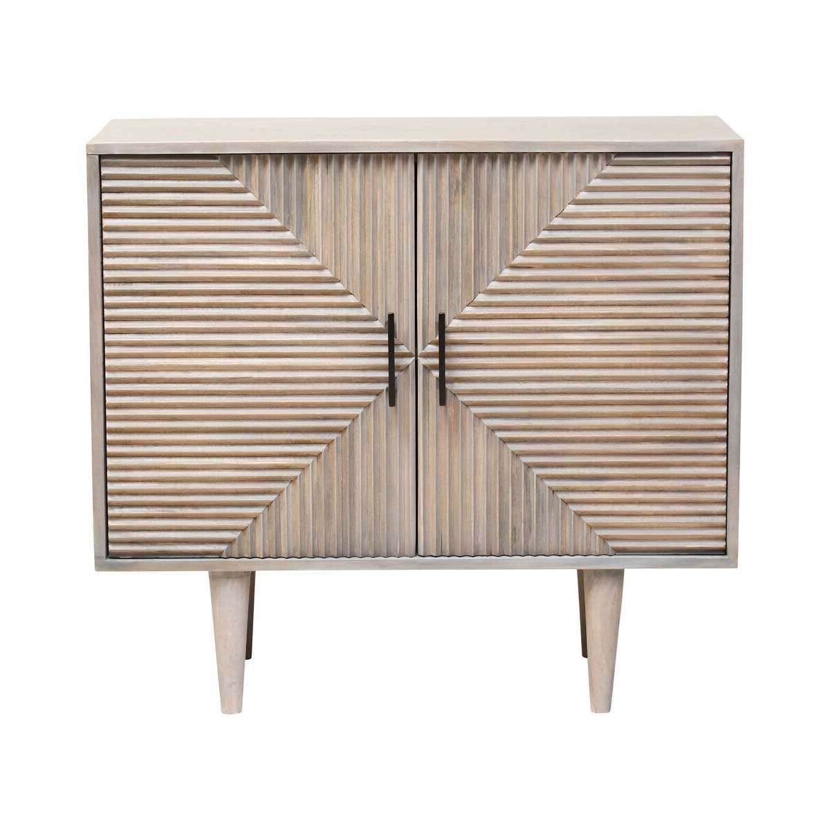 Satna Jute Black And White Design Mango Wood Sideboard